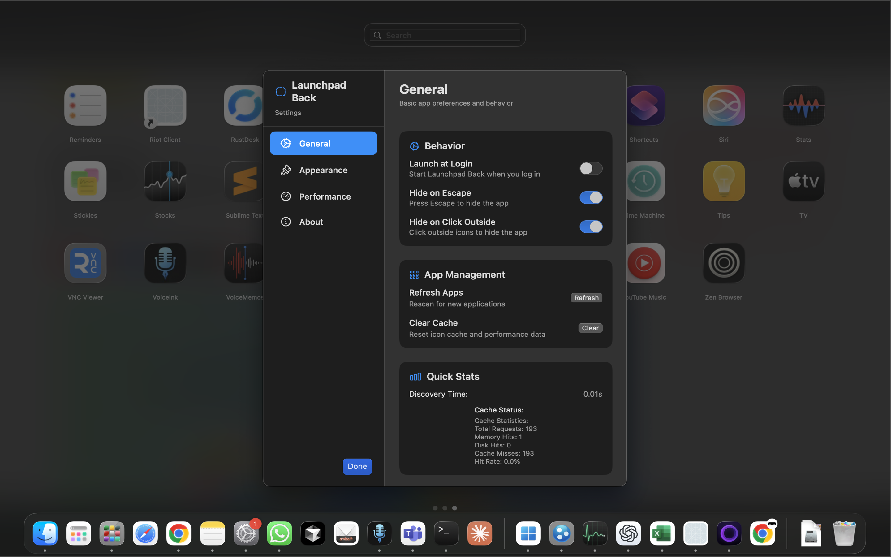Launchpad Back Grid View